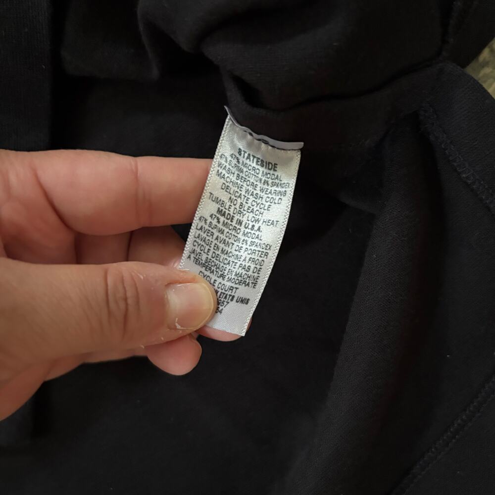 Anthropologie Stateside Mock Neck Boxy Long Sleeve Black Modal Supima Top - Picture 4 of 4